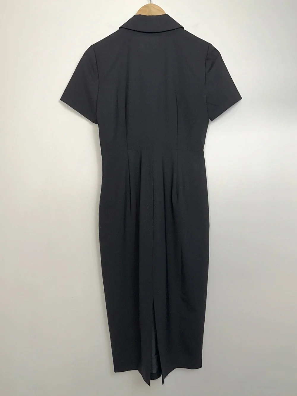 NWT J. CREW Collared Sheath Dress in Black Bi-Stretch Wool Blend